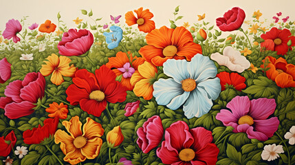 Seamless flower background, colorful flower background