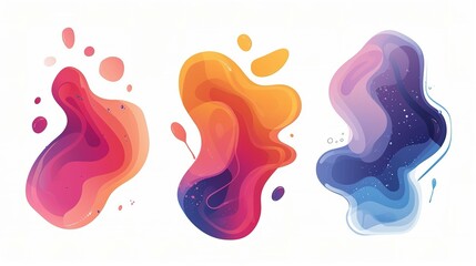 Fluid blob organic shapes vector abstract design. Abstract forms for paint liquid silhouette drop in modern style