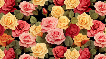 Colorful floral seamless pattern