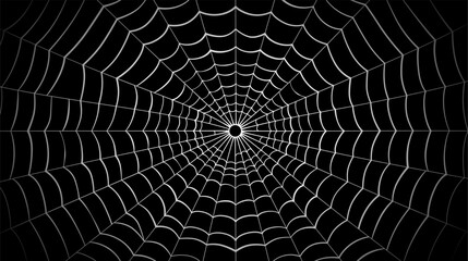 Naklejka premium Spider web on a black background. Vector illustration of a spider web