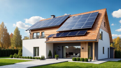 New suburban house ,solar panels