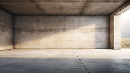 Luxurious empty concrete garage