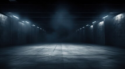 Dark road, abstract dark blue background, empty dark scene with spotlights turned on. Grunt concrete floor Grunt surface to display products