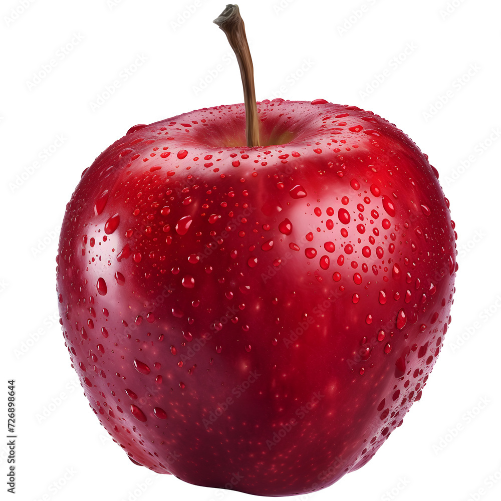 Sticker red apple on isolated background