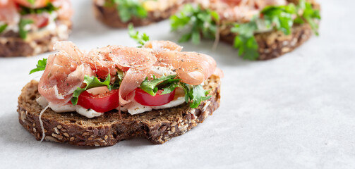 mini open sandwiches on a plate