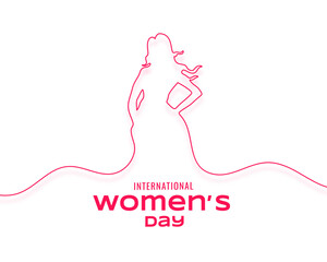 happy international womens day wishes background with line art female design