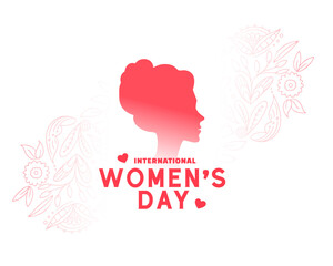 international women's day eve background with female face design