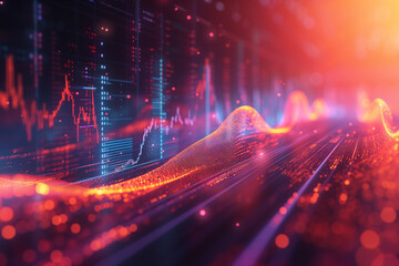 abstract background with data wave