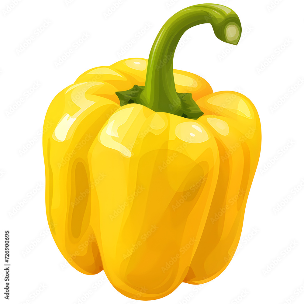 Sticker Yellow bell pepper on isolated background