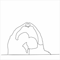 continuous line drawing of loving couple