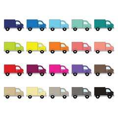 Delivery Van Clipart Set Design Bundle