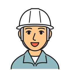 ヘルメットをかぶった男性
