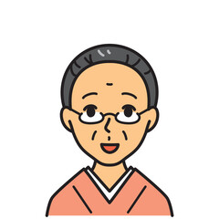 和服の高齢女性
