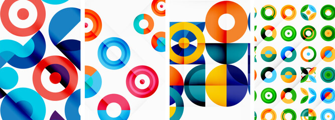 Round geometric elements and circles in background design for wallpaper, business card, cover, poster, banner, brochure, header, website