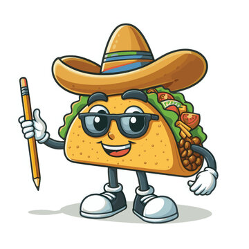 Cinco de Mayo Taco Fiesta Mexican Foods Cartoon Illustration