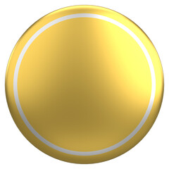3D circle button. Empty button. 3D illustration.