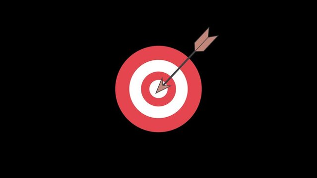 Marketing targeting strategy symbol animated. business goals achievement, target icon