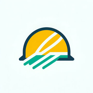 construction hardhat helmet logo isolated on white 