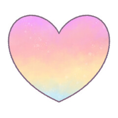 rainbow heart pastel watercolor pride day vanilla sky Valentine's Day 
