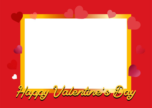 Happy valentines day frame with hearts background, valentines photo frames