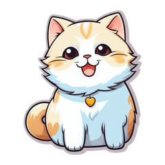 Obraz premium Chubby Cat Cartoon Animal. Chubby and adorable cat cartoon images.