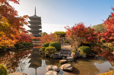 The most beautiful viewpoint of Toji(To-ji) is a popular tourist destination in Kyoto, Japan.