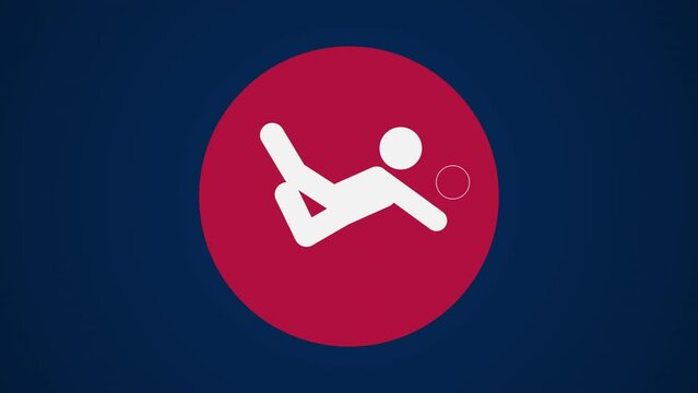 Pictograma de los Juegos Ol&iacute;mpicos en el centro con el deporte voleibol de playa en fondo azul. 