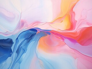 Abstract drawing of colorful liquid that is swirling in a shape