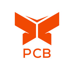 PCB Letter logo design template vector. PCB Business abstract connection vector logo. PCB icon circle logotype.
