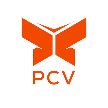 PCV Letter logo design template vector. PCV Business abstract connection vector logo. PCV icon circle logotype.
