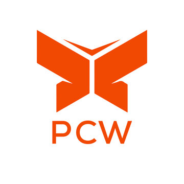 PCW Letter logo design template vector. PCW Business abstract connection vector logo. PCW icon circle logotype.
