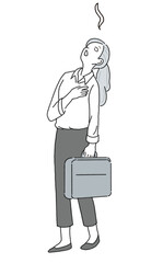 白目をむいて立ち尽くす女性