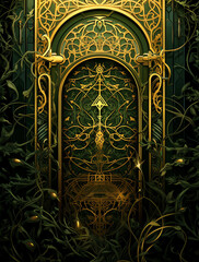 Gilded Green Book Covers,Printable Decorative Gilded Book Covers