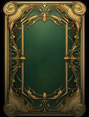 Gilded Green Book Covers,Printable Decorative Gilded Book Covers