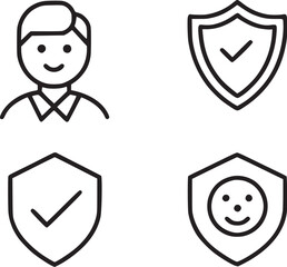 Trust icon set. credibility, promise, Containing confidence,  trustworthy, sincerity and honesty, friends, truth, faith. 