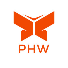 PHW Letter logo design template vector. PHW Business abstract connection vector logo. PHW icon circle logotype.
