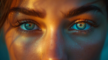 Fototapeta premium woman with beautiful eyes, close up ow woman iris