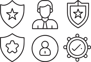 Trust icon set. credibility, promise, Containing confidence,  trustworthy, sincerity and honesty, friends, truth, faith. 