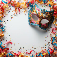 carnival mask background, blank in center