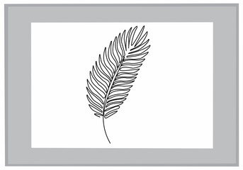One line drawing of monstera leaf vector. Modern single line art, aesthetic contour. Suitable for home decoration such as posters, wall art, tote bags or t-shirt prints, stickers, mobile cases