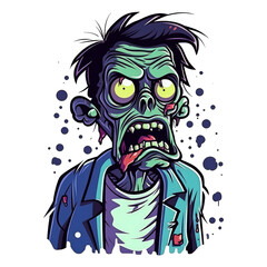 Fototapeta premium Undead Zombie cartoon monster. Walking Dead Halloween Cartoon Illustration