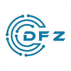 DFZ letter design. DFZ letter technology logo design on a white background. DFZ Monogram logo design for entrepreneur and business