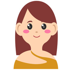 Beautiful and cute female face sticker,art illustration