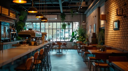 Fototapeta premium 隠れ家カフェの店内イメージ09