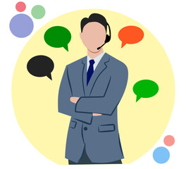 Male call center operator