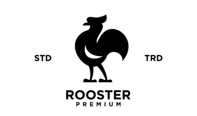 Rooster silhouette icon Vector illustration on white background. template