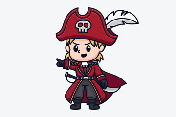 Cute Pirate Cartoon Character Illustration