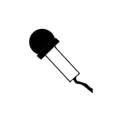 a microphone icon in black and white on a white background