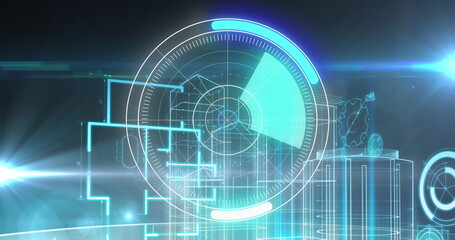 Image of scope scanning and data processing over digital screen
