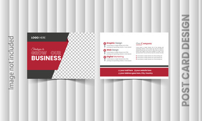 Unique and modern business corporate post card design template